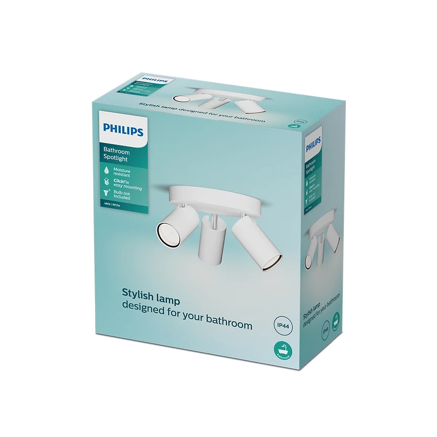Philips - Luce Spot da bagno IDRIS 3xGU10/5W/230V IP44 bianco