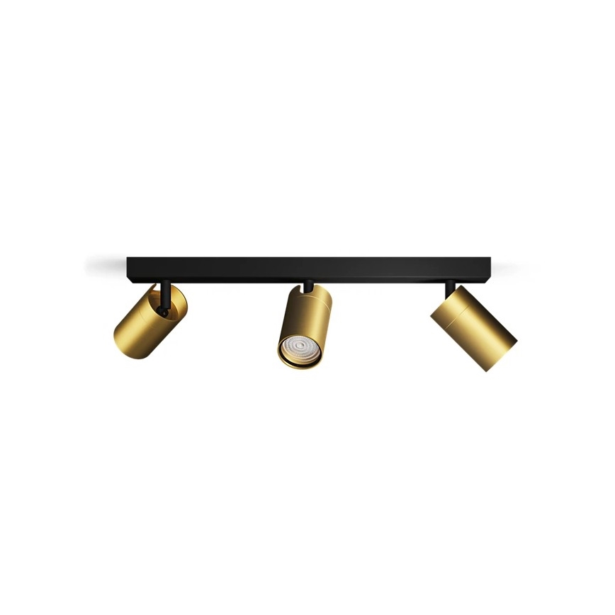 Philips - Luce Spot da bagno IDRIS 3xGU10/5W/230V IP44 nero/oro
