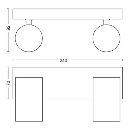 Philips - Luce Spot KOSIPO 2xGU10/5,5W/230V bianco