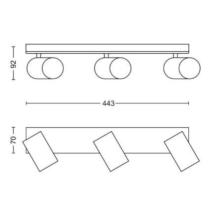 Philips - Luce Spot KOSIPO 3xGU10/5,5W/230V bianco