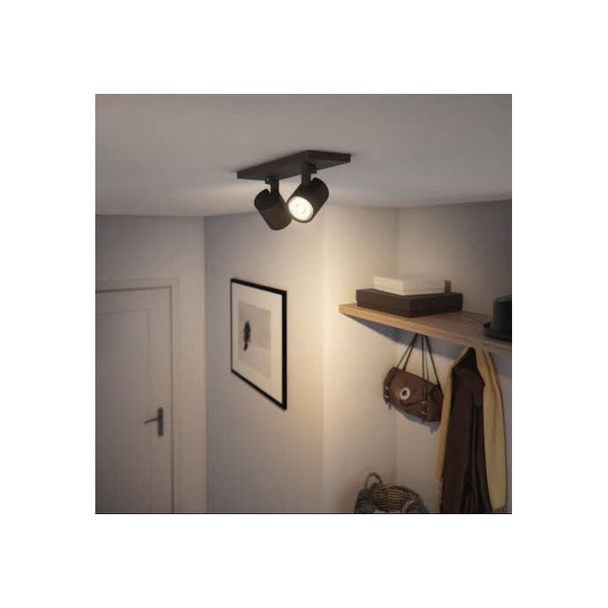 Philips - Luce Spot RUNNER 2xGU10/20W/230V nero