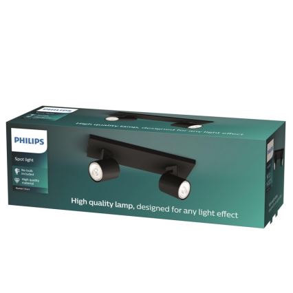 Philips - Luce Spot RUNNER 2xGU10/20W/230V nero