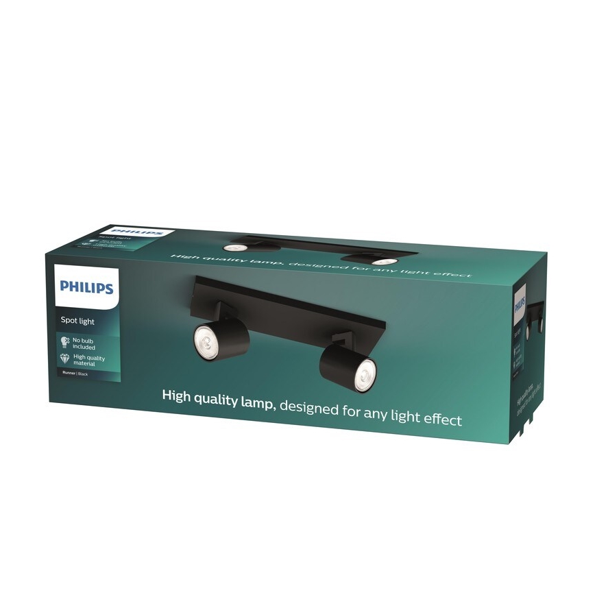 Philips - Luce Spot RUNNER 2xGU10/20W/230V nero