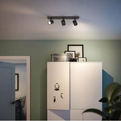 Philips - Luce Spot RUNNER 3xGU10/20W/230V nero