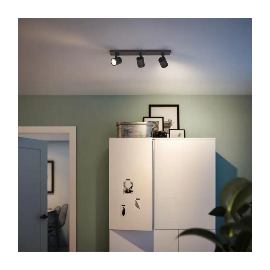 Philips - Luce Spot RUNNER 3xGU10/20W/230V nero