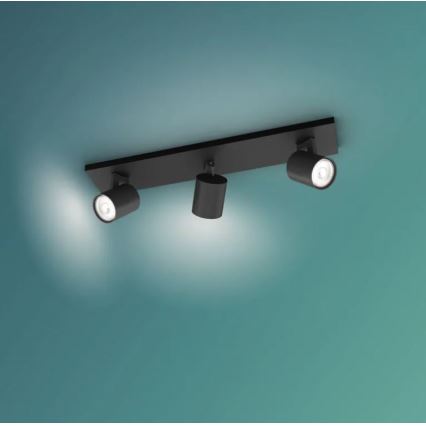Philips - Luce Spot RUNNER 3xGU10/20W/230V nero