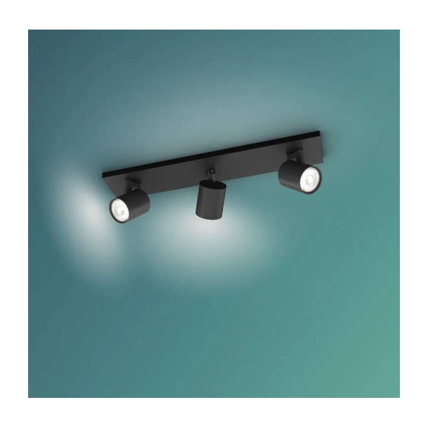 Philips - Luce Spot RUNNER 3xGU10/20W/230V nero