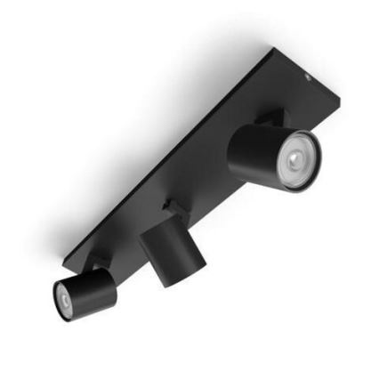 Philips - Luce Spot RUNNER 3xGU10/20W/230V nero