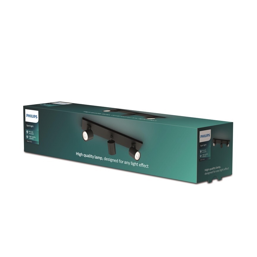 Philips - Luce Spot RUNNER 3xGU10/20W/230V nero