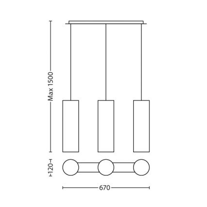 Philips Massive 37461/31/10 - Lampadario a sospensione KASAVU 3xE27/11W/230V