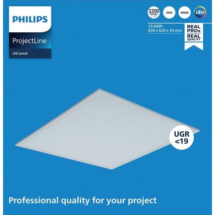 Philips - Pannello LED da incasso PROJECTLINE LED/36W/230V 62x62 cm