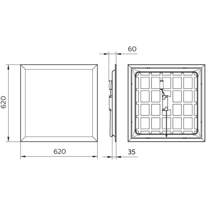 Philips - Pannello LED da incasso PROJECTLINE LED/36W/230V 62x62 cm