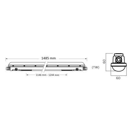 Philips Pila - Apparecchio tecnico fluorescente a LED 60 W/230 V 150 cm IP65