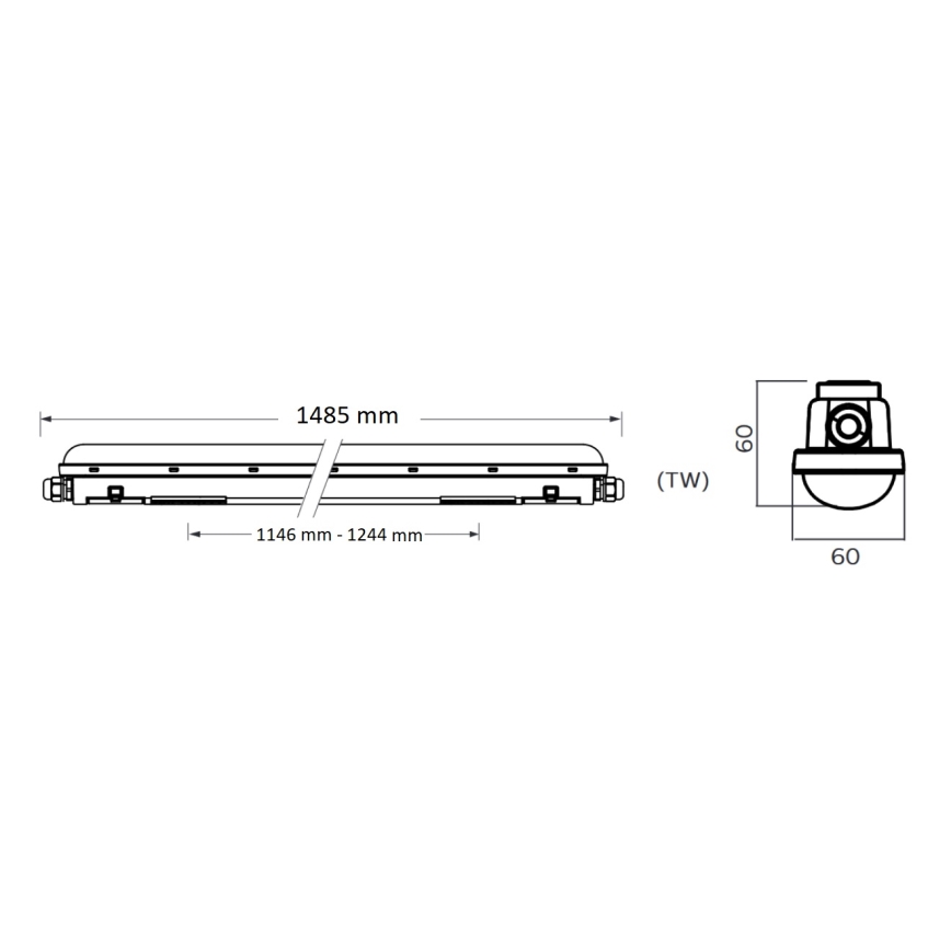 Philips Pila - Apparecchio tecnico fluorescente a LED 60 W/230 V 150 cm IP65