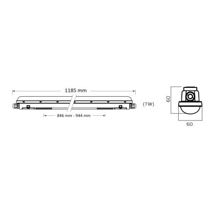 Philips Pila - Corpo illuminante tecnico a LED, 40W/230V, 120 cm, IP65