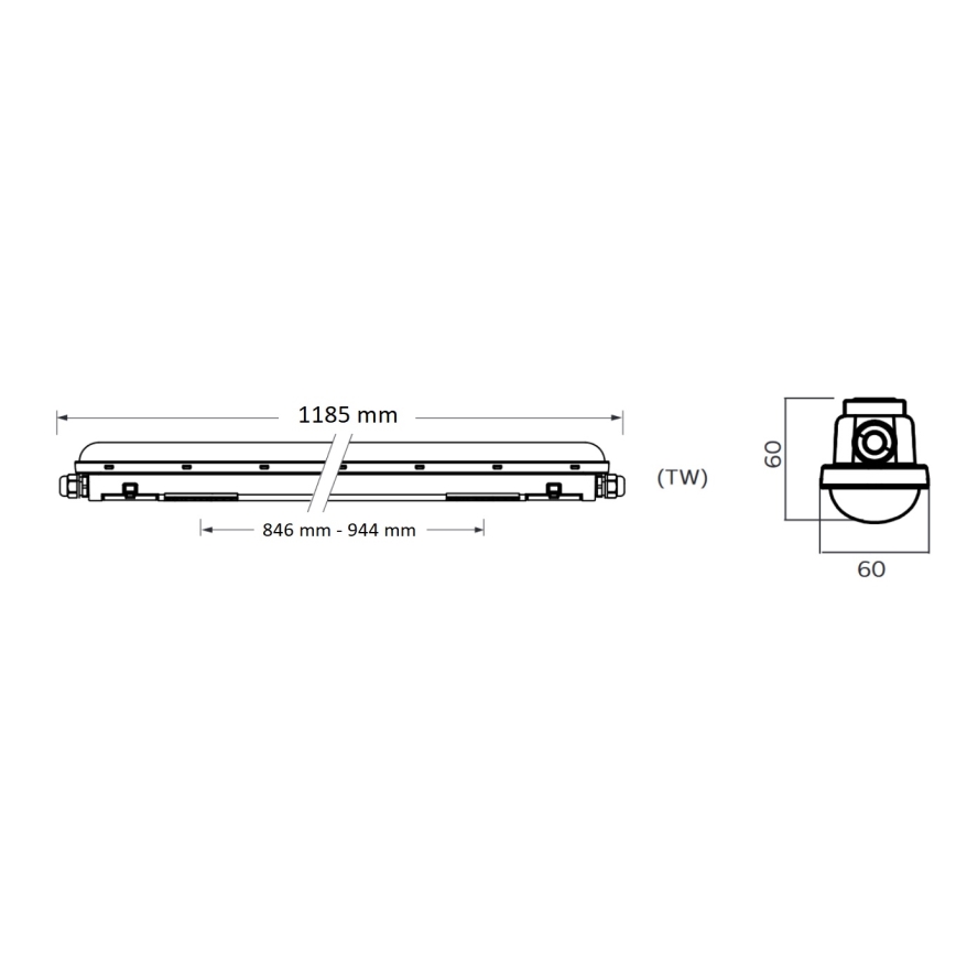 Philips Pila - Corpo illuminante tecnico a LED, 40W/230V, 120 cm, IP65