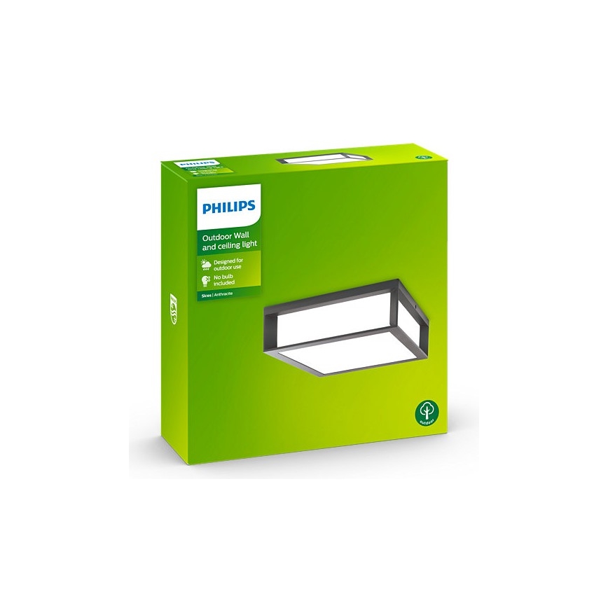 Philips - Plafoniera da esterno SKIES 2xE27/14W/230V IP44 antracite