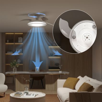 Philips - Plafoniera LED dimmerabile con ventilatore BLISS LED/35W/230V bianco + telecomando