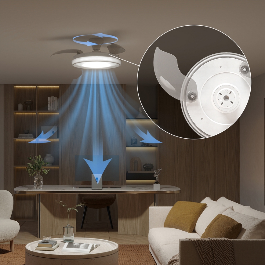 Philips - Plafoniera LED dimmerabile con ventilatore BLISS LED/35W/230V bianco + telecomando