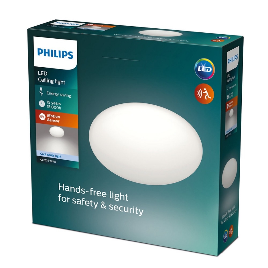 Philips - Plafoniera LED con sensore, 12W/230V, 4000K