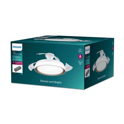 Philips-Plafoniera LED con ventilatore LED/35W/230V 5500/4000/2700K + telecomando oro