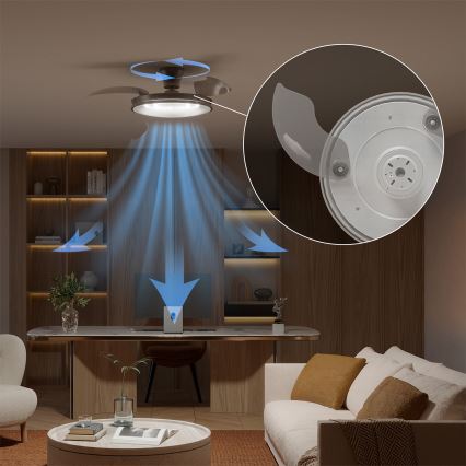 Philips - Plafoniera LED dimmerabile con ventilatore ATLAS LED/35W/230V cromo opaco + telecomando