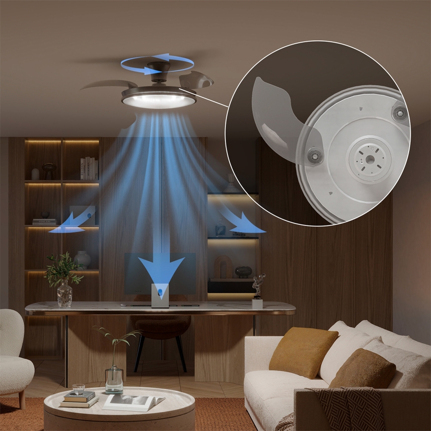 Philips - Plafoniera LED dimmerabile con ventilatore ATLAS LED/35W/230V cromo opaco + telecomando