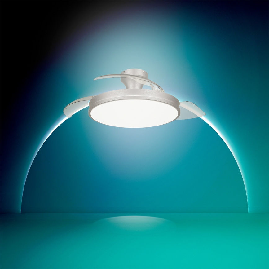 Philips - Plafoniera LED dimmerabile con ventilatore ATLAS LED/35W/230V cromo opaco + telecomando