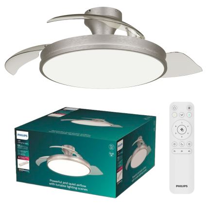Philips - Plafoniera LED dimmerabile con ventilatore ATLAS LED/35W/230V cromo opaco + telecomando