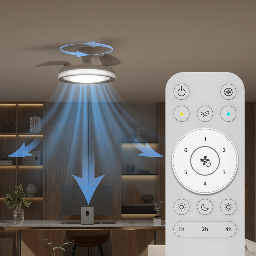 Philips - Lampada da soffitto LED dimmerabile con ventilatore BLISS LED/35W/230V bianca + telecomando