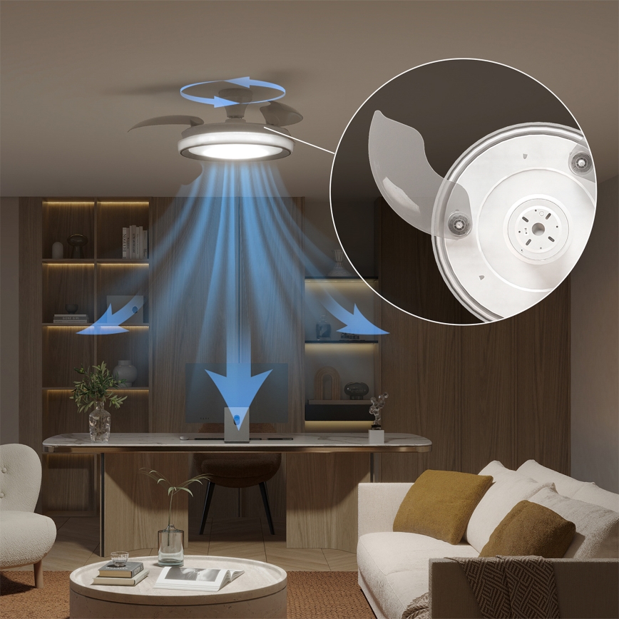 Philips - Lampada da soffitto LED dimmerabile con ventilatore BLISS LED/35W/230V bianca + telecomando
