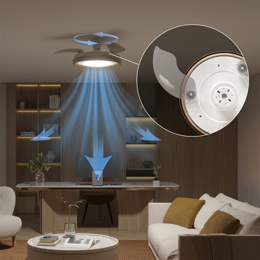 Philips - Plafoniera LED dimmerabile con ventilatore BLISS LED/35W/230V marrone + telecomando