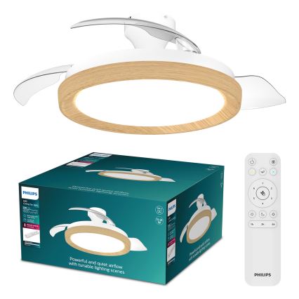Philips - Plafoniera LED dimmerabile con ventilatore BLISS LED/35W/230V marrone + telecomando