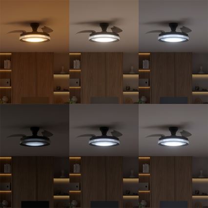 Philips - Plafoniera dimmerabile a LED con ventilatore BLISS LED/35W/230V, nero, con telecomando