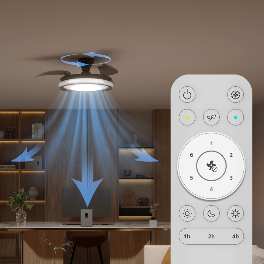 Philips - Plafoniera dimmerabile a LED con ventilatore BLISS LED/35W/230V, nero, con telecomando