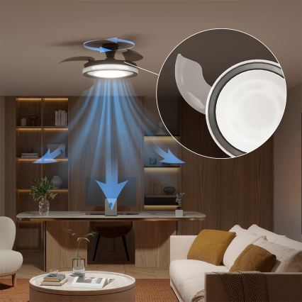 Philips - Plafoniera dimmerabile a LED con ventilatore BLISS LED/35W/230V, nero, con telecomando