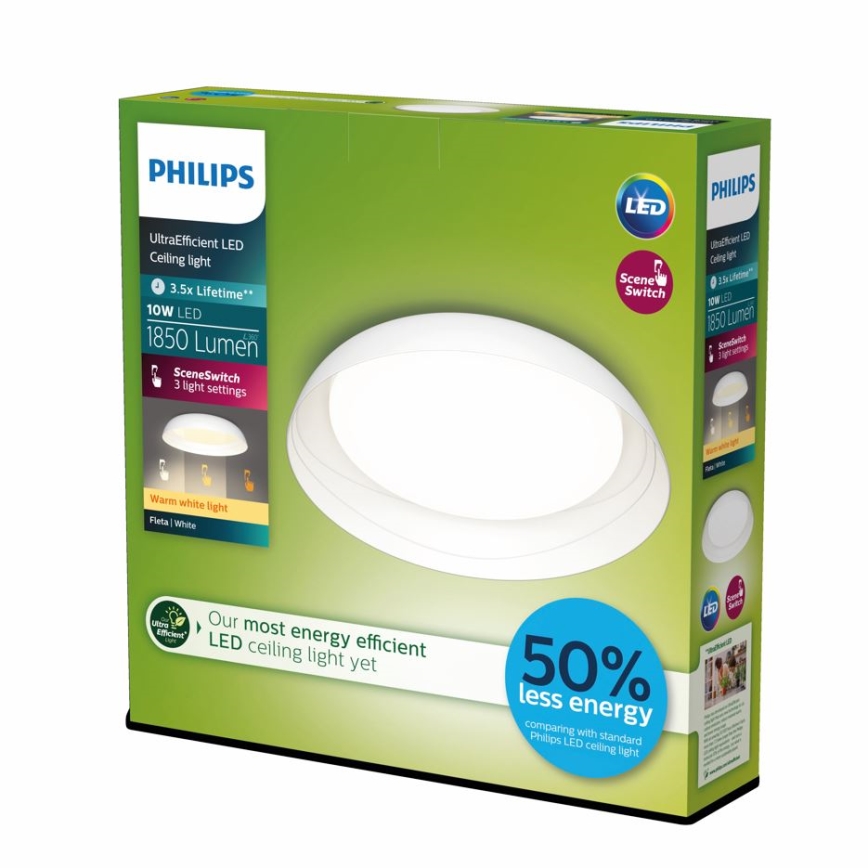 Philips - Plafoniera LED dimmerabile FLETA SCENE SWITCH LED/10W/230V 2700K bianco