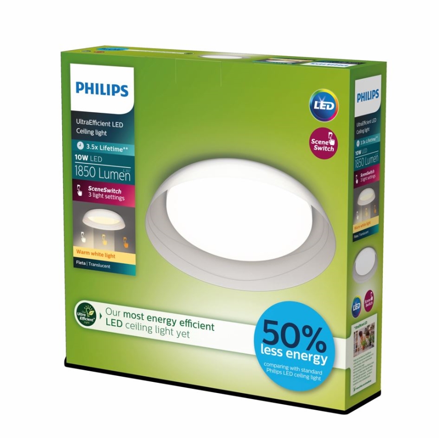 Philips - Plafoniera LED dimmerabile FLETA SCENE SWITCH LED/10W/230V 2700K limpido