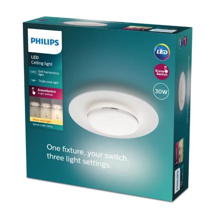 Philips- Plafoniera LED dimmerabile SCENE SWITCH LED/30W/230V 2700K argento