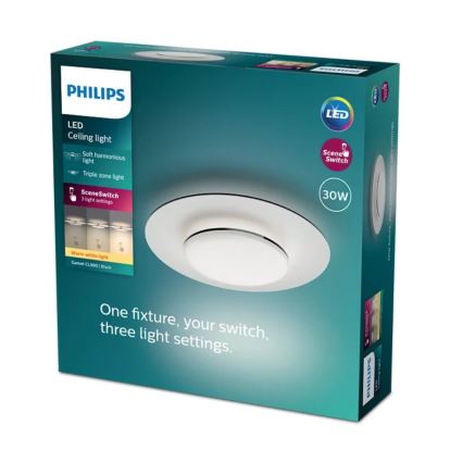 Philips- Plafoniera LED dimmerabile SCENE SWITCH LED/30W/230V 2700K nero