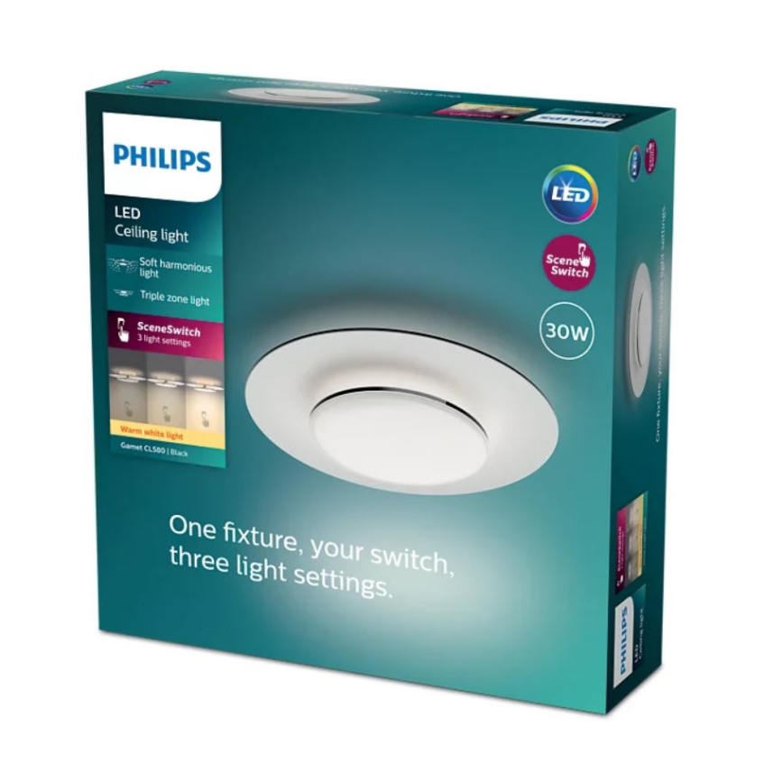 Philips- Plafoniera LED dimmerabile SCENE SWITCH LED/30W/230V 2700K nero