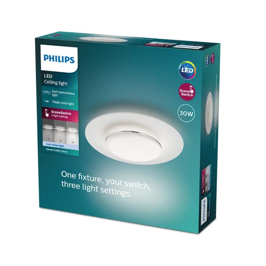 Philips- Plafoniera LED dimmerabile SCENE SWITCH LED/30W/230V 4000K argento