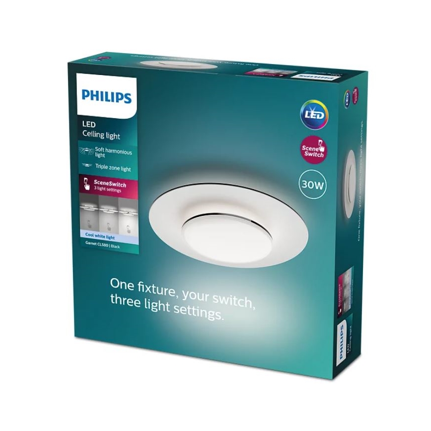 Philips- Plafoniera LED dimmerabile SCENE SWITCH LED/30W/230V 4000K nero