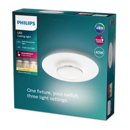 Philips- Plafoniera LED dimmerabile SCENE SWITCH LED/40W/230V 2700K argento