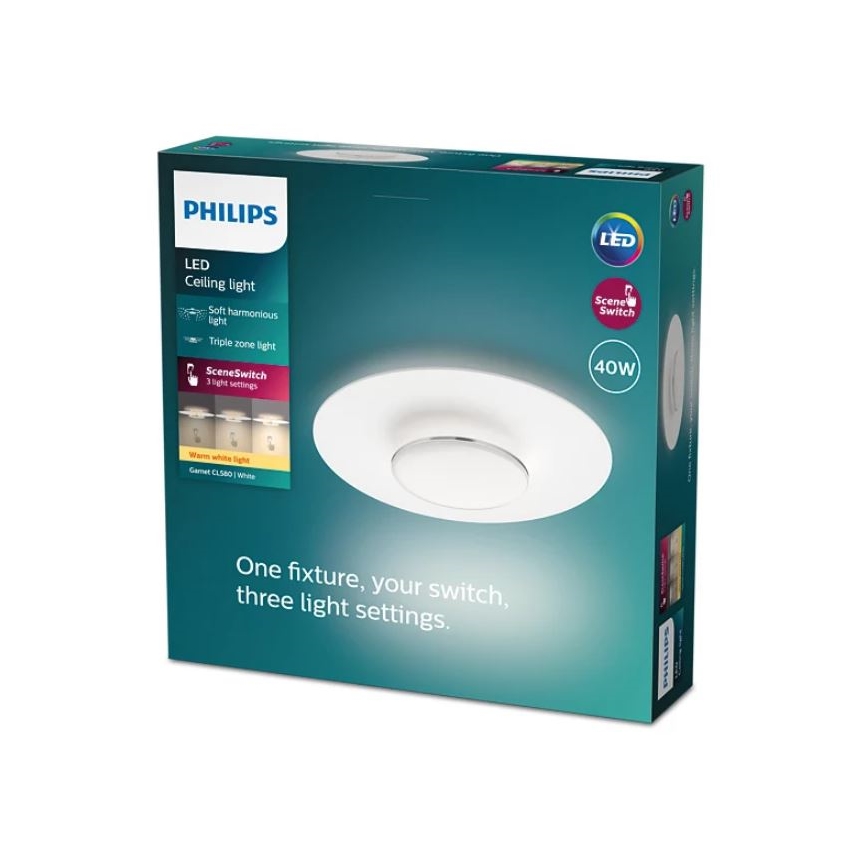 Philips- Plafoniera LED dimmerabile SCENE SWITCH LED/40W/230V 2700K argento