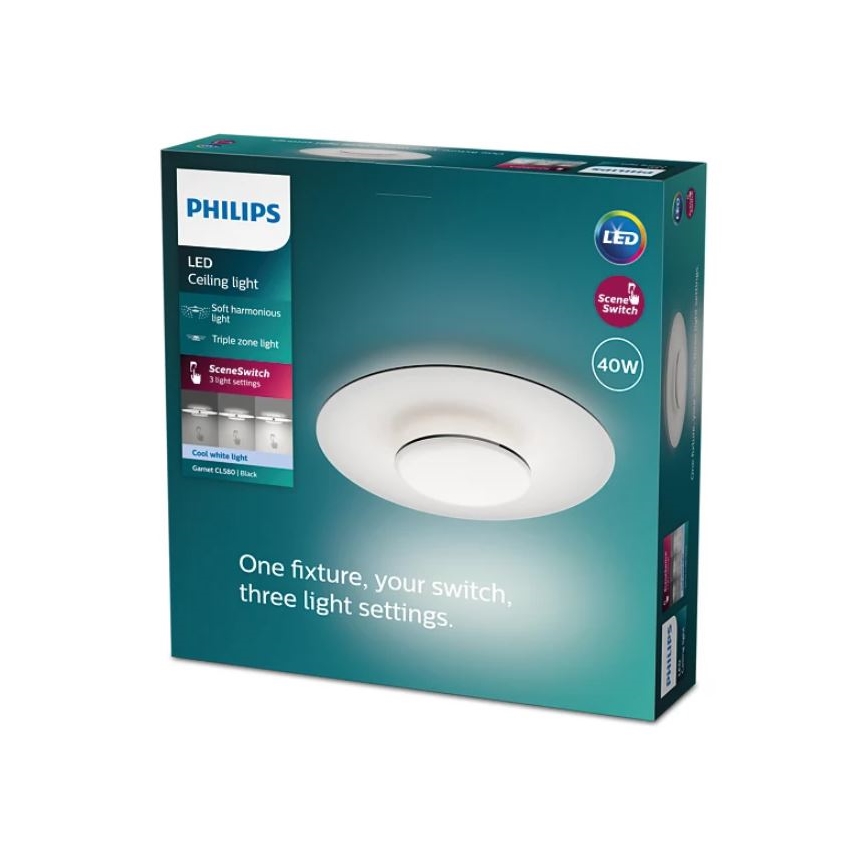 Philips- Plafoniera LED dimmerabile SCENE SWITCH LED/40W/230V 4000K nero