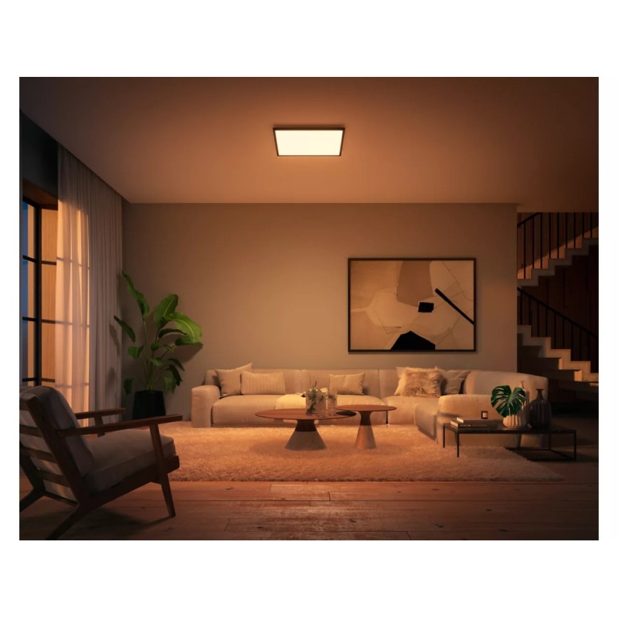 Philips - Plafoniera LED dimmerabile Hue AURELLE LED/39W/230V 2200-6500K 60x60 cm nera