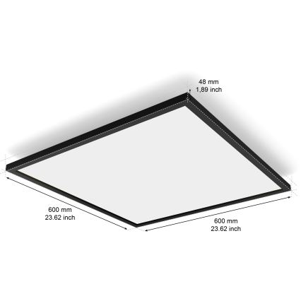 Philips - Plafoniera LED dimmerabile Hue AURELLE LED/39W/230V 2200-6500K 60x60 cm nera