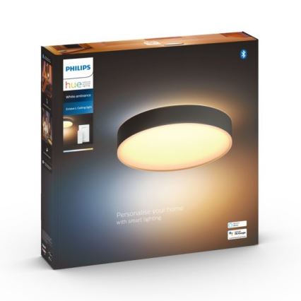 Philips - Plafoniera dimmerabile Hue LED/33,5W/230V 2200-6500K diam. 425 mm nera + telecomando