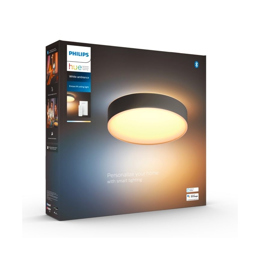 Philips - Plafoniera LED dimmerabile Hue LED/19,2W/230V 2200-6500K Ø 381 mm nera + telecomando